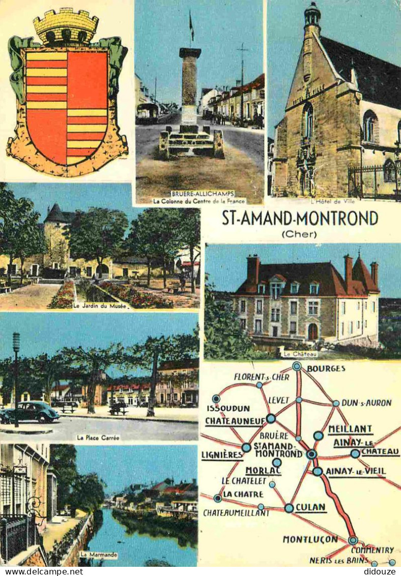 18 - Saint Amand Montrond - Multivues - Blasons - Carte Dentelée - CPSM Grand Format - Voir Scans Recto-Verso - Saint-Amand-Montrond