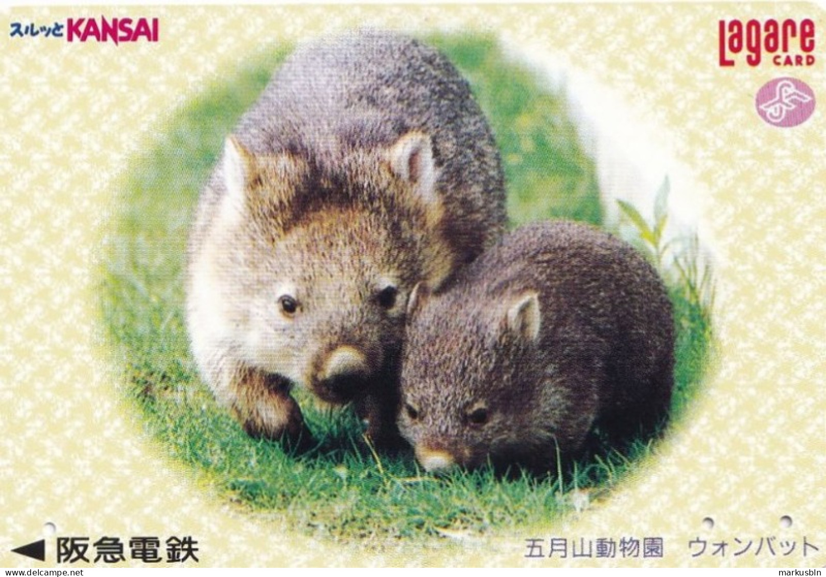 Japan Prepaid Lagare Card 2000 - Kansai Animals Wombat - Giappone