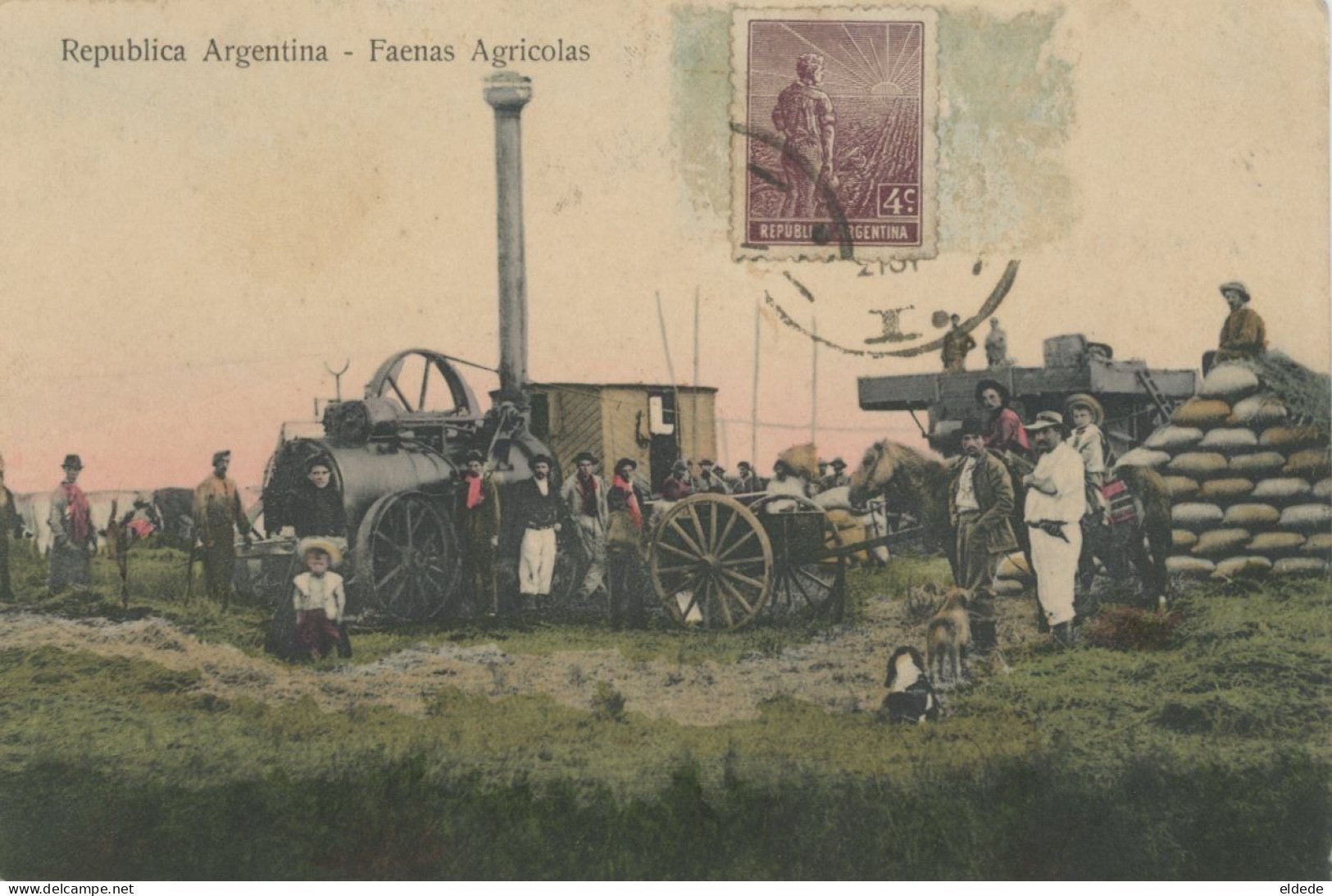 Machine à Vapeur Battage Blé Argentine Threshing Machine - Tractors