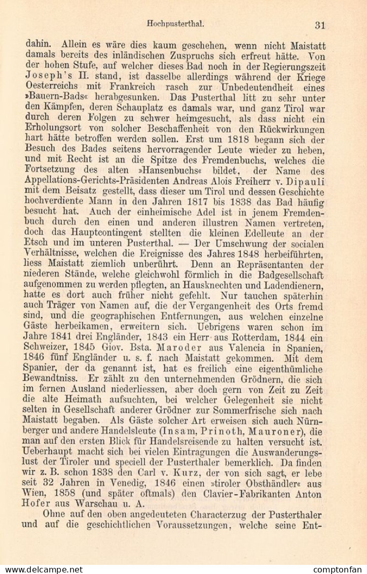 A102 1478 Bidermann Hochpustertal Pustertal Sexten Prags Artikel 1887 - Otros & Sin Clasificación