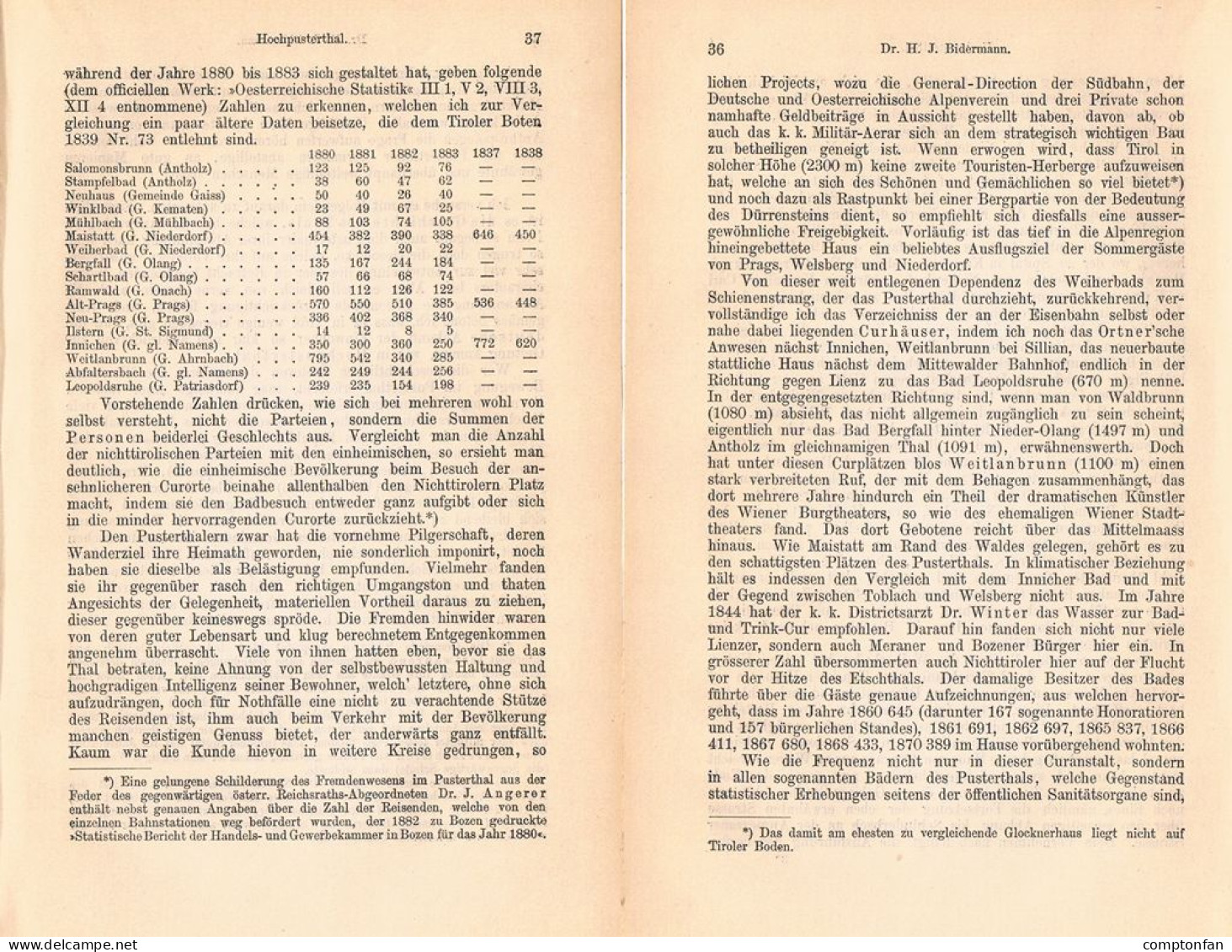 A102 1478 Bidermann Hochpustertal Pustertal Sexten Prags Artikel 1887 - Sonstige & Ohne Zuordnung