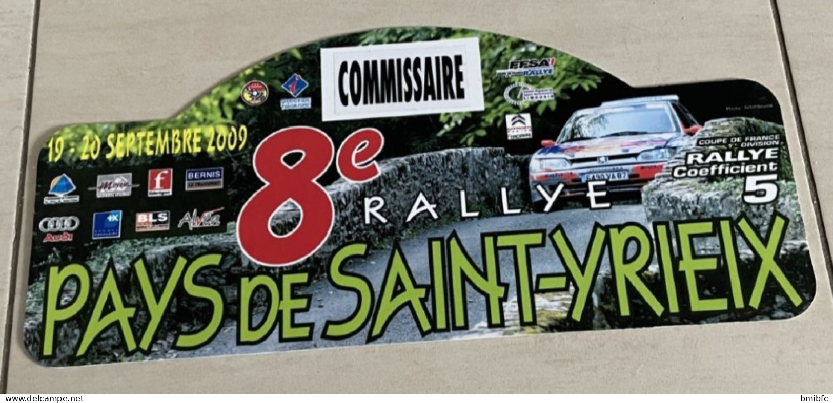 8e RALLYE PAYS De SAINT-YRIEX    19-20 Septembre 2009 - Placas De Rally