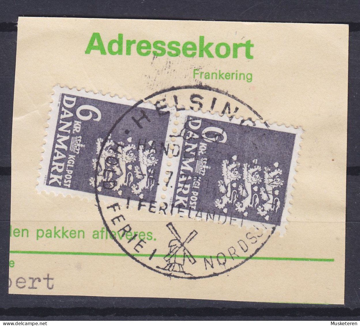 Denmark 1976 Mi. 625, 6.00 Kr. Kleines Reichswappen. Sonderstempel 'Ferie I Nordsjælland' HELSINGØR (Elsinore) 1977 Clip - Usati
