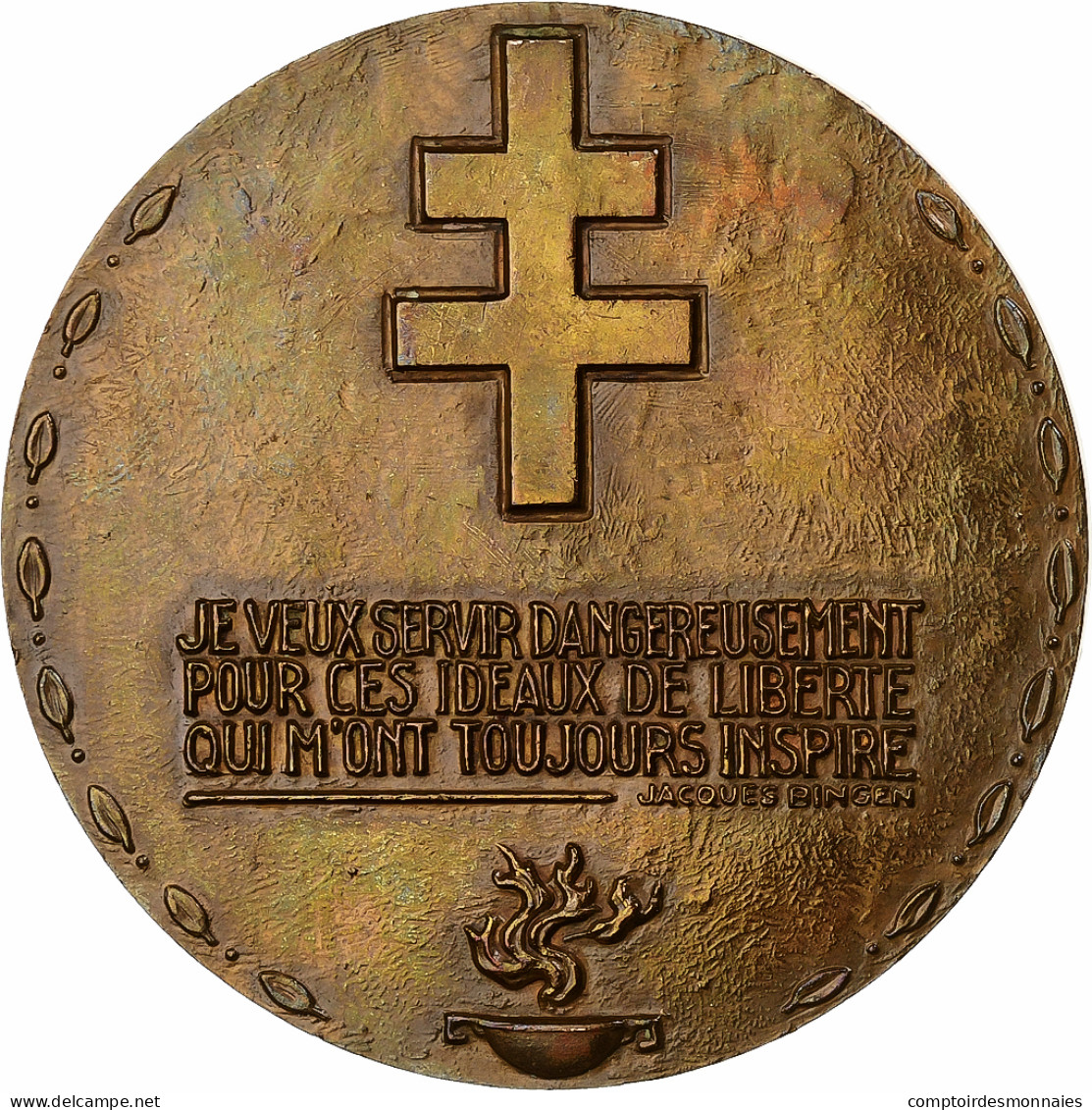 France, Médaille, Jacques Bingen, Bronze, Guiraud, SPL - Autres & Non Classés