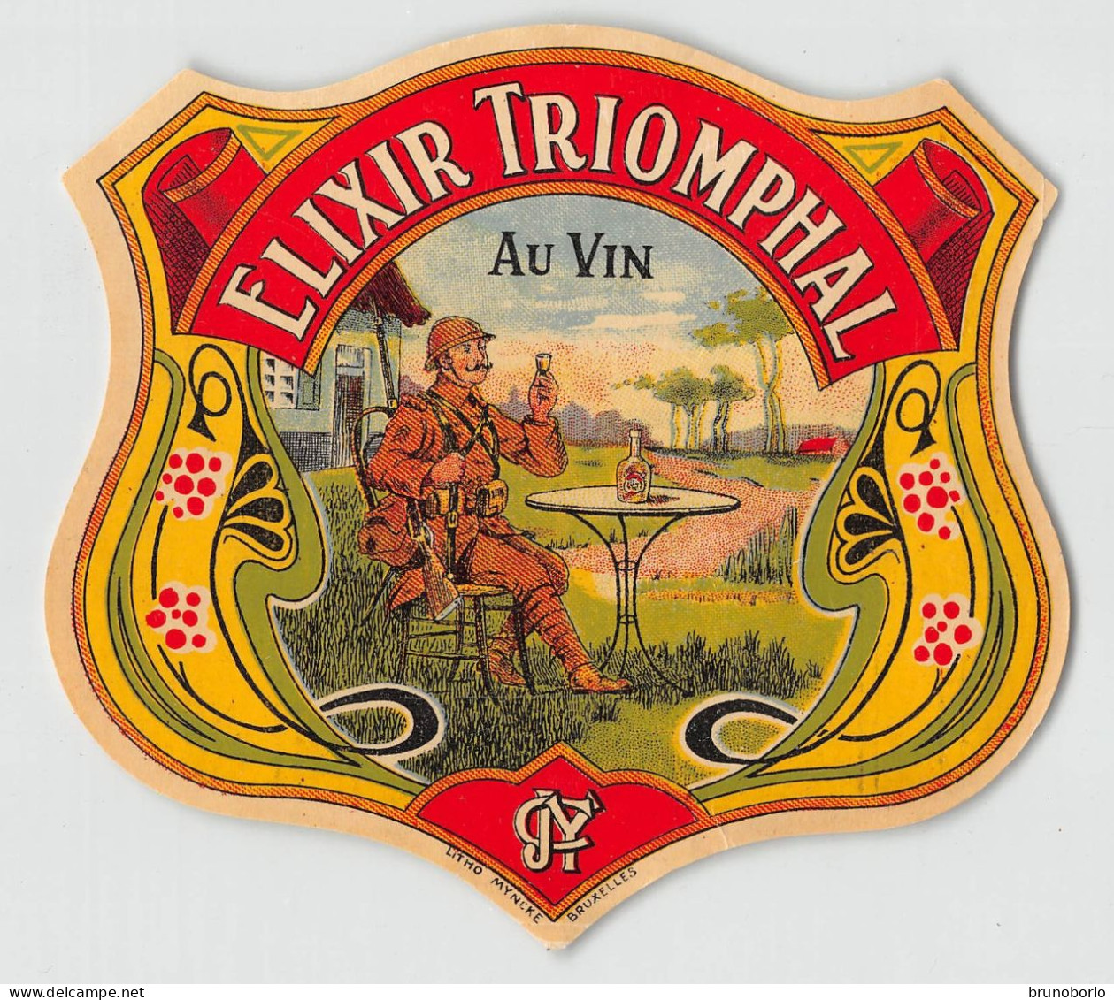 00103 "ELIXIR TRIOMPHAL AU VIN" CROMOLITO - ETICHETTA  I QUARTO XX  SECOLO - Alcohols & Spirits