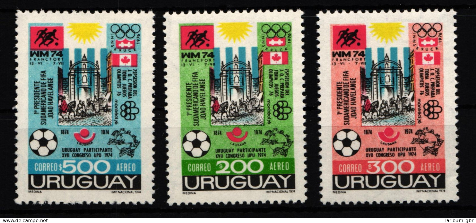 Uruguay 1313-1315 Postfrisch Fußball #IE010 - Uruguay