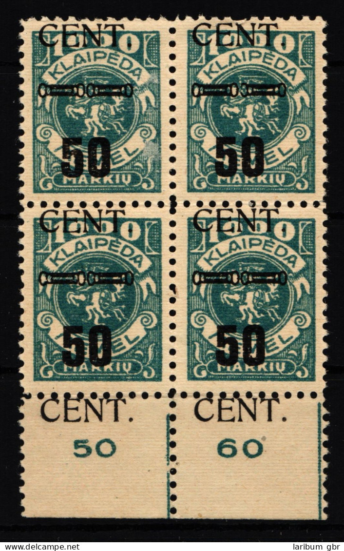 Memel 191 Postfrisch Als Viererblock Stark Gefaltet #IE321 - Memel (Klaipeda) 1923