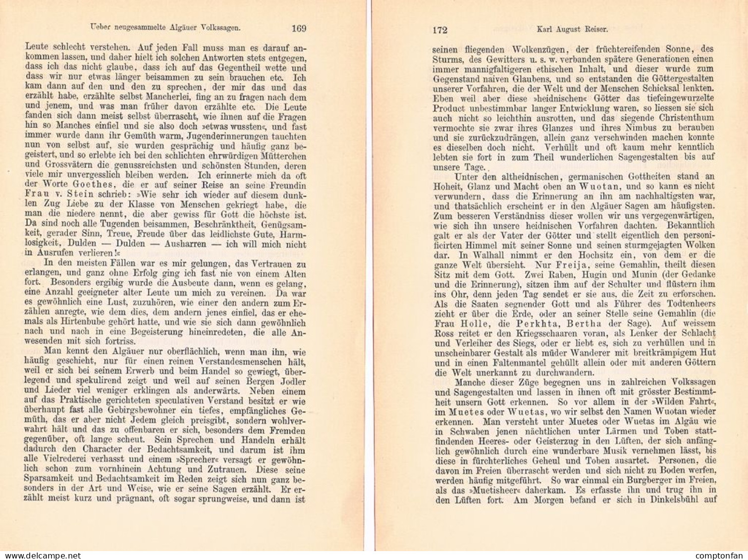 A102 1485 Reiser Allgäu Volkssagen Mythologie Sagen Artikel 1888 - Otros & Sin Clasificación