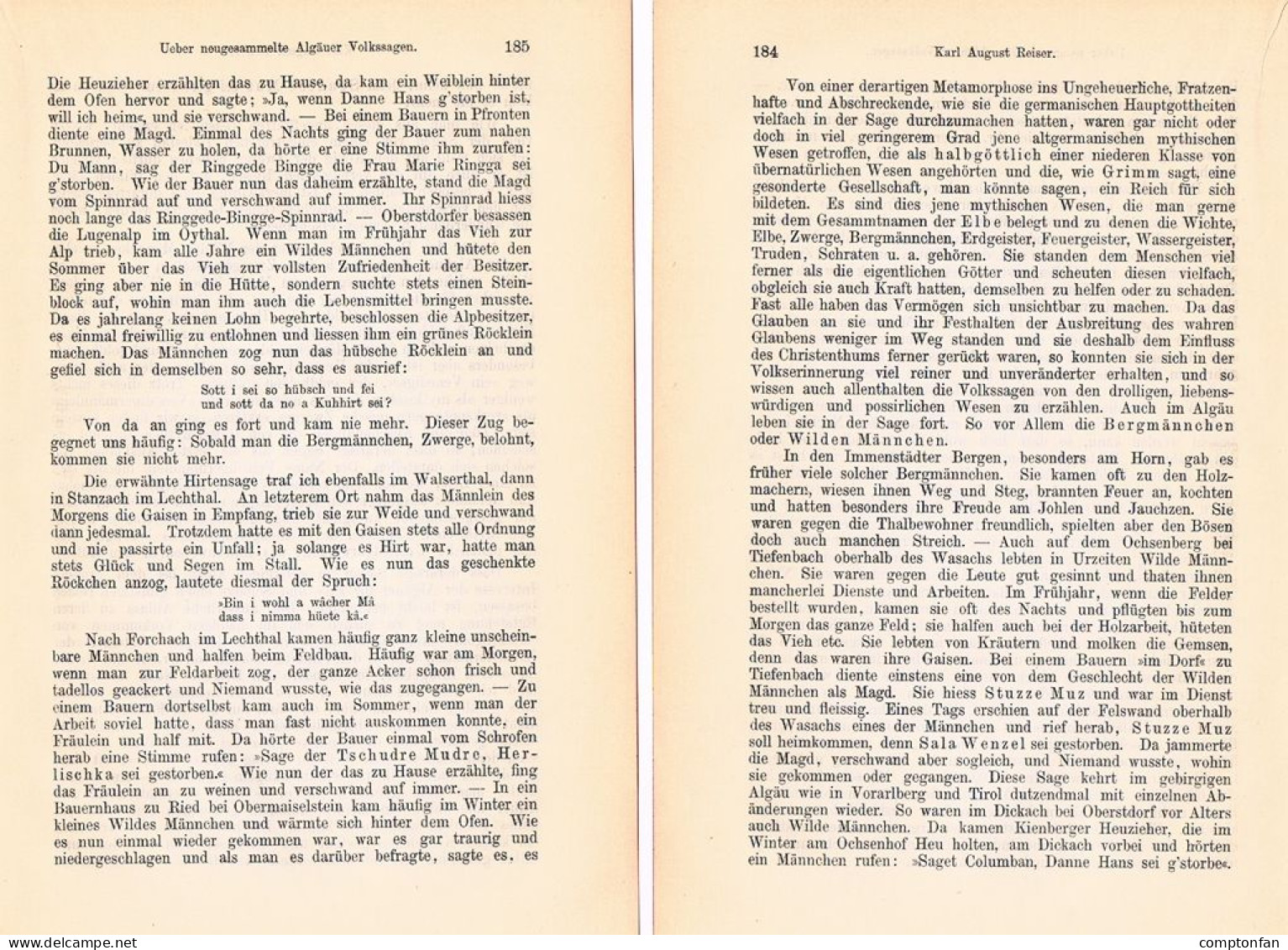 A102 1485 Reiser Allgäu Volkssagen Mythologie Sagen Artikel 1888 - Other & Unclassified