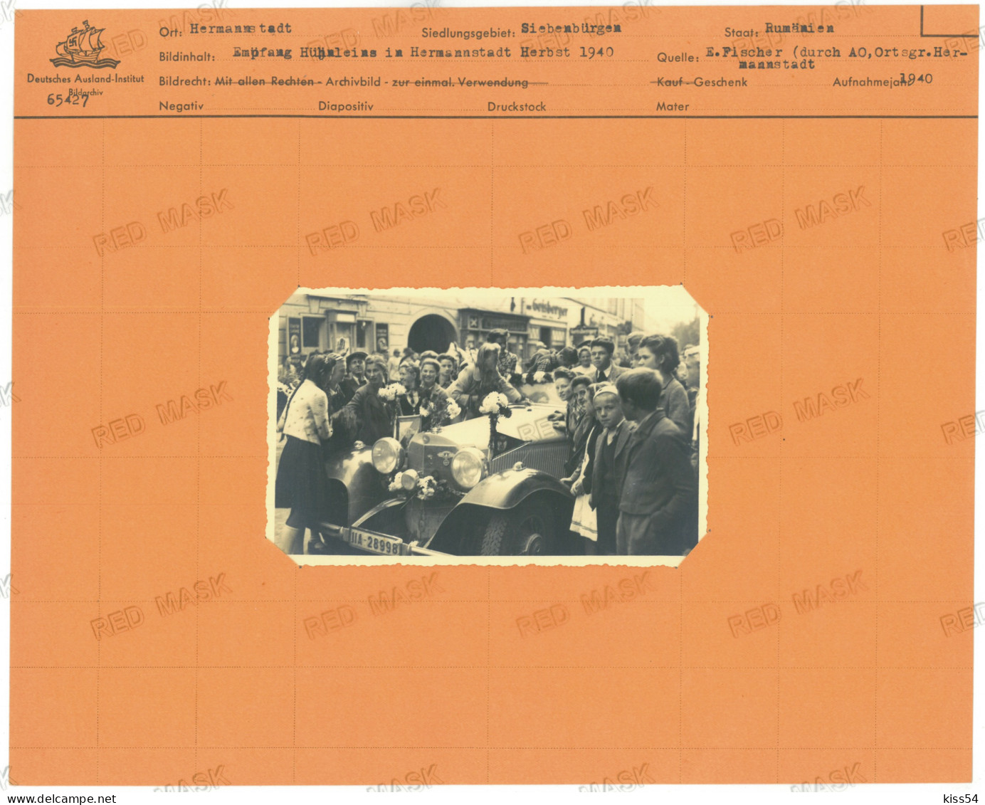 RO 94 - 20953 SIBIU, Sympathizers Of The Iron Guard, Cartoteca UNICAT Al III Reich - Old Press Photo 18/13cm - 1940 - Romania