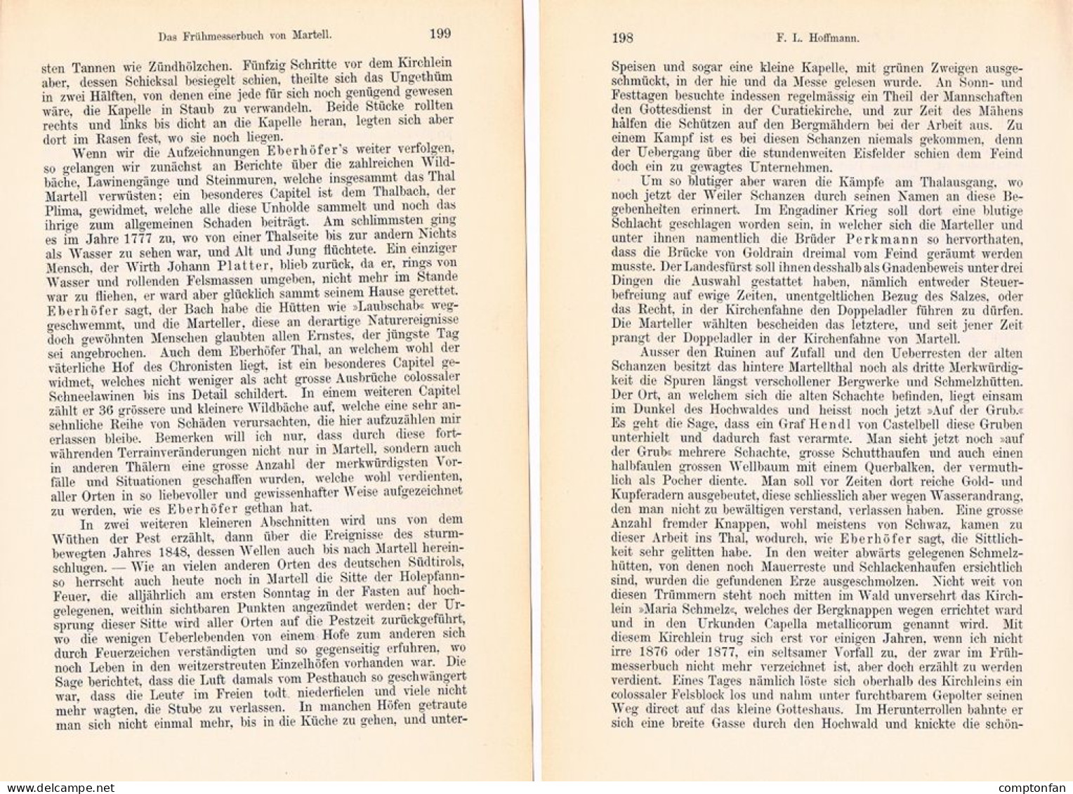 A102 1488 Hoffmann Martell Frühmesserbuch Martelltal Südtirol Artikel 1886 - Autres & Non Classés