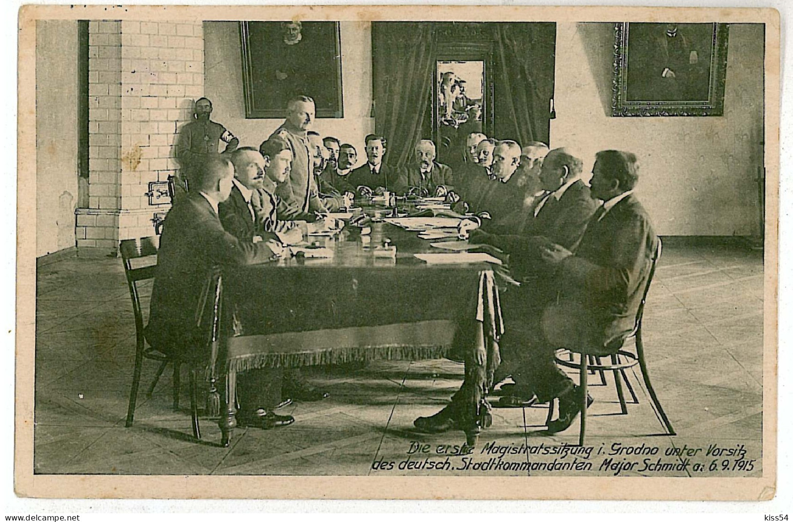 BL 12 - 6960  GRODNO, Belarus, The First Meeting German City Council - Old Postcard CENSOR - Used - 1915 - Belarus