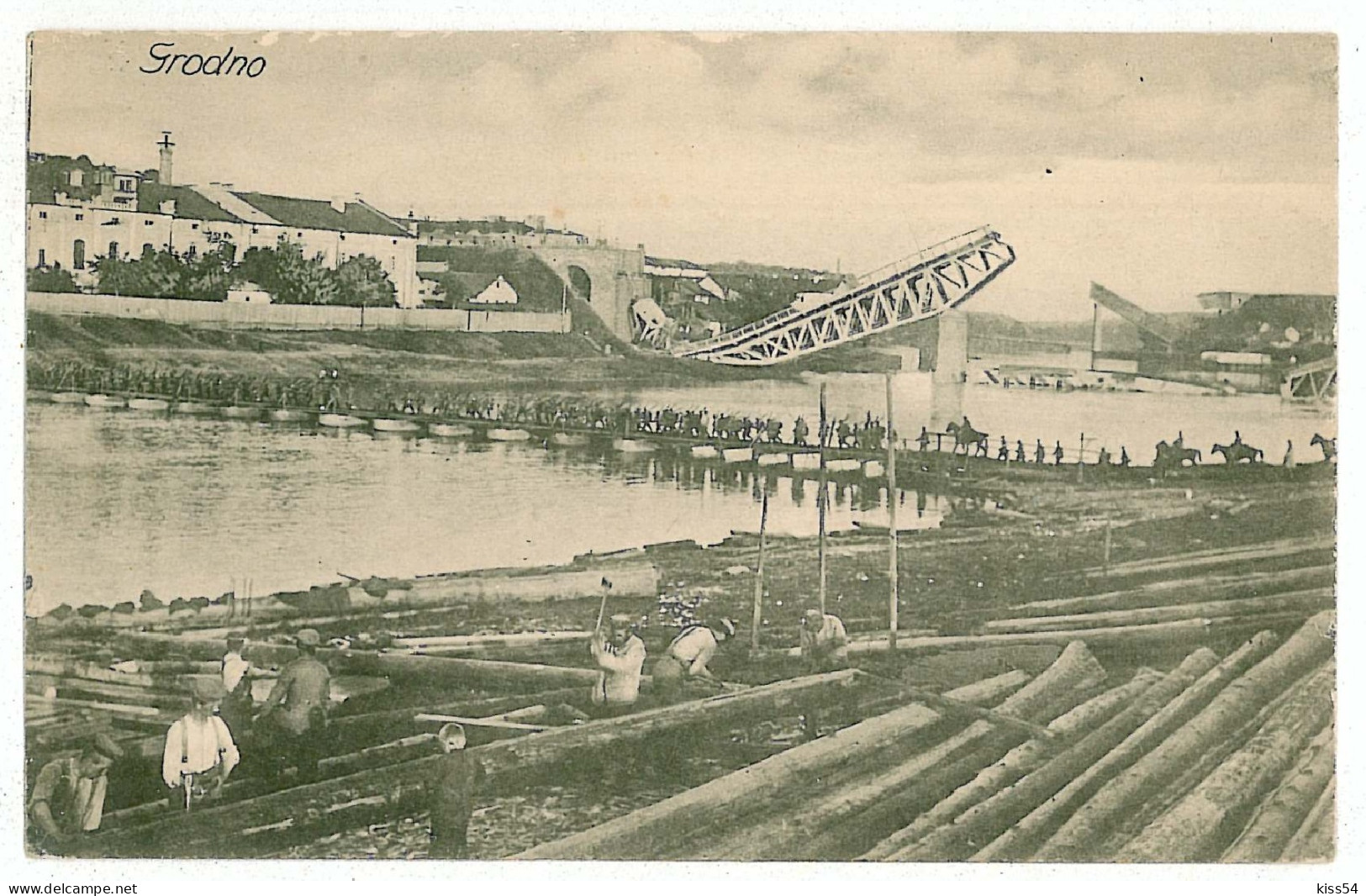 BL 12 - 6964 GRODNO, Belarus, Bridge Distroied - Old Postcard - Unused - Wit-Rusland