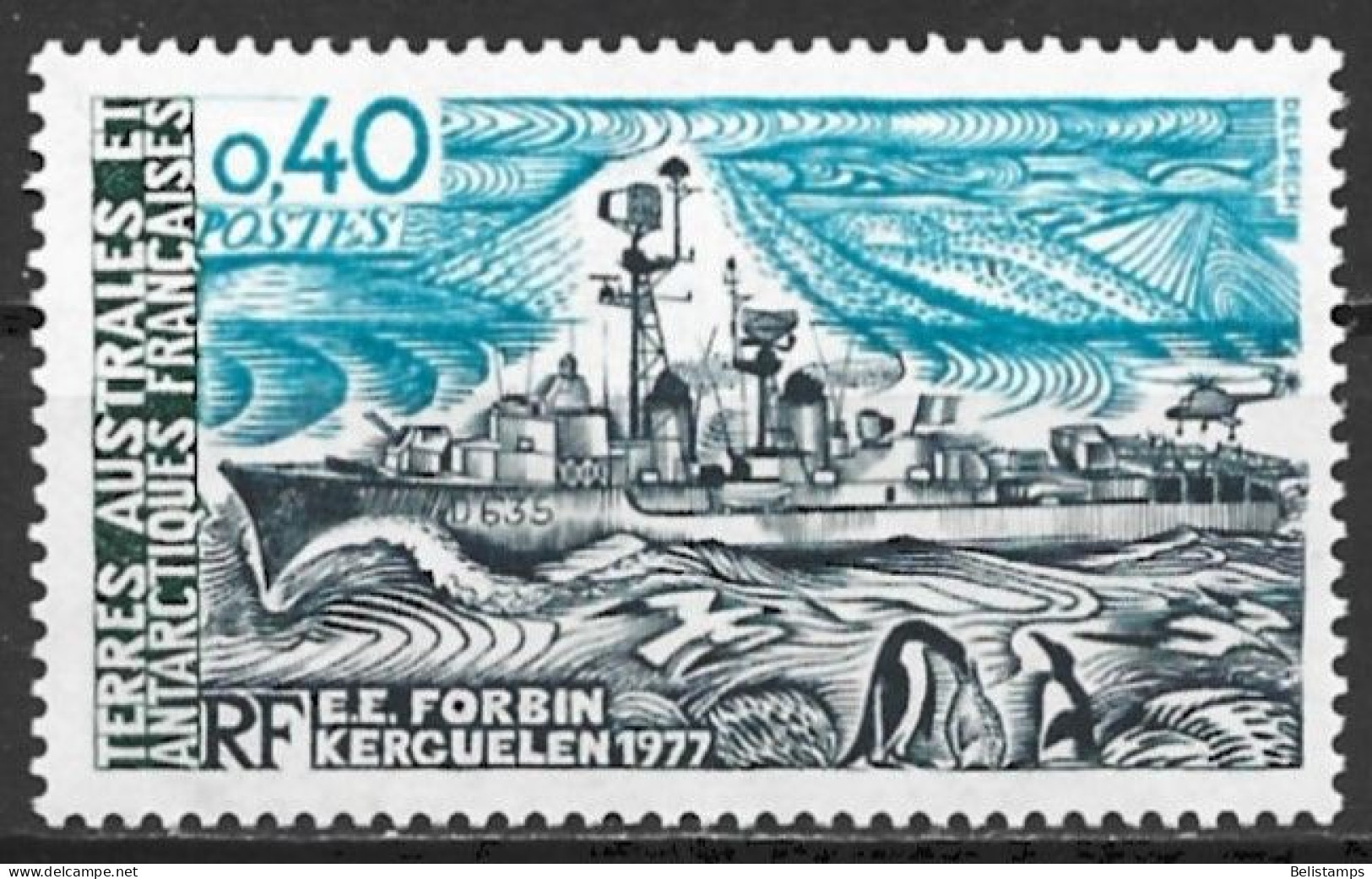French Southern & Antarctic Territory 1979. Scott #77 (MNH) Forbin Destroyer - Unused Stamps