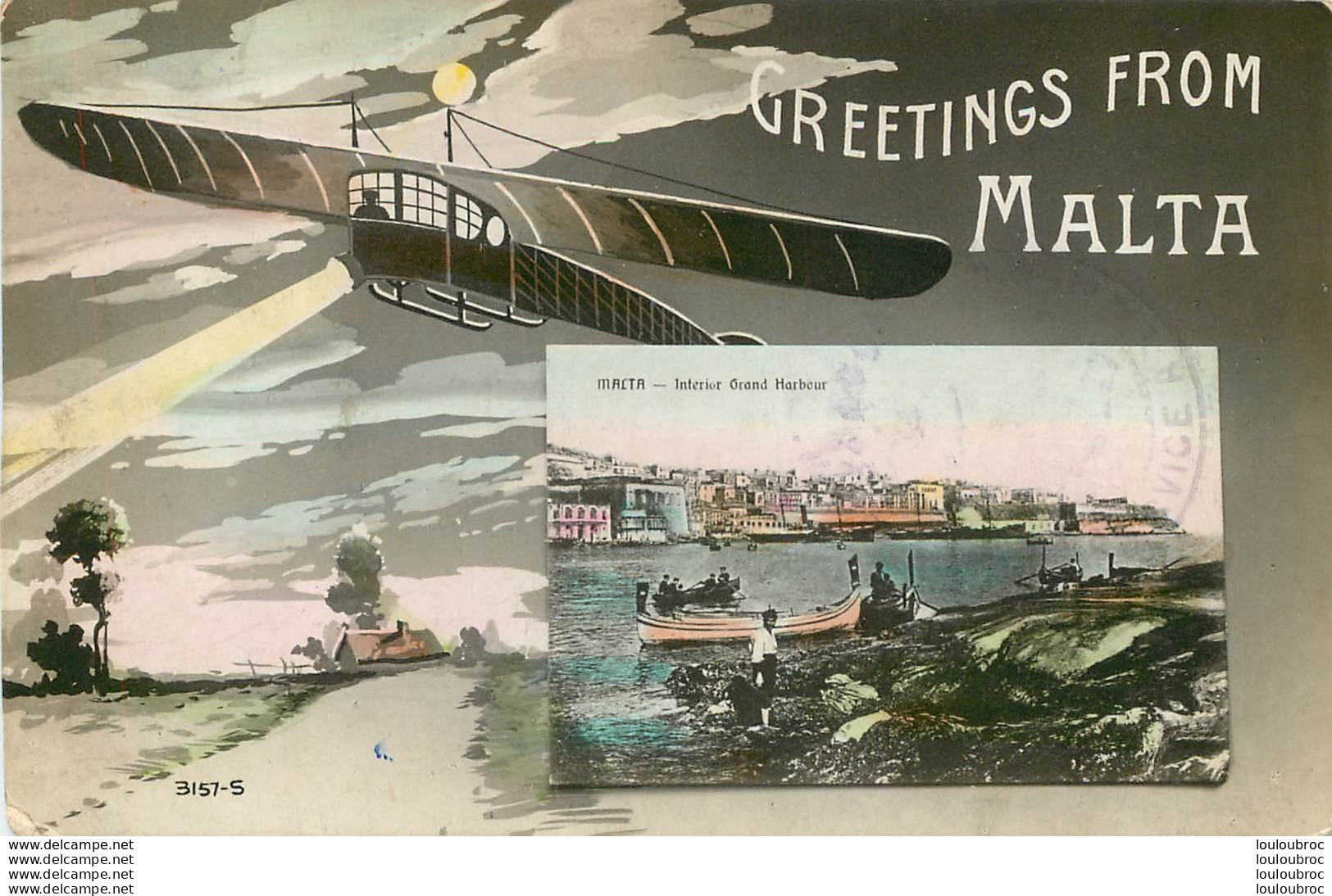 MALTE  GREETINGS FROM MALTA AVIATION GRAND HARBOUR - Malte