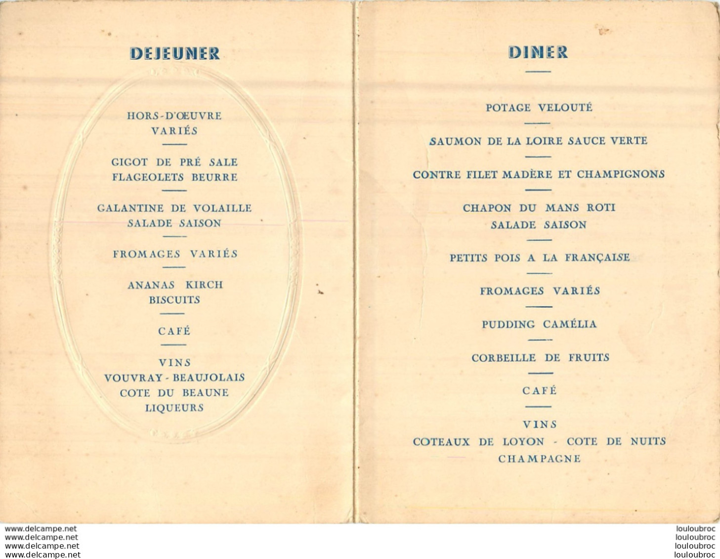 MENU MARIAGE 1937 RESTAURANT LE CAMELIA 1 BIS RUE MONTAIGNE A PARIS FORMAT OUVERT 25 X 18 CM - Menus