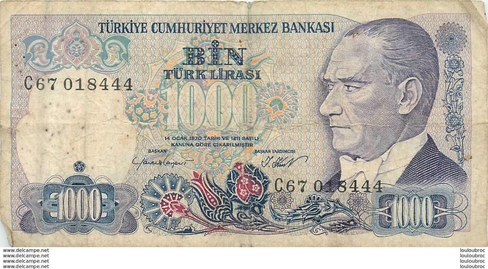 BILLET TURKIYE  1000 BANKASI - Turquia