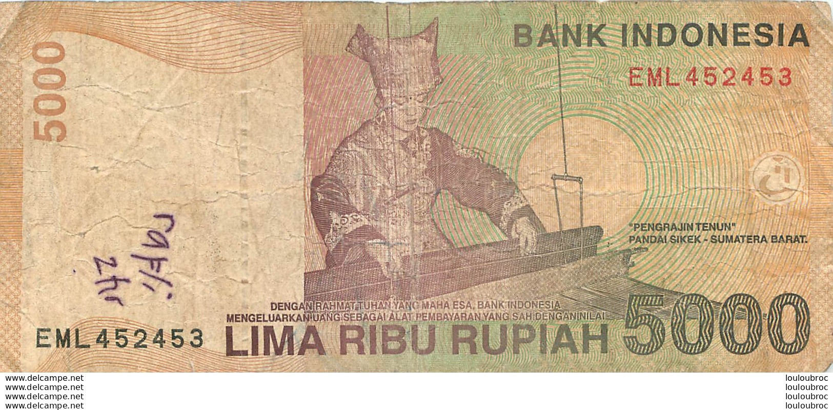 BILLET  INDONESIA  5000  LIMA  RIBU RUPIAH - Indonesien