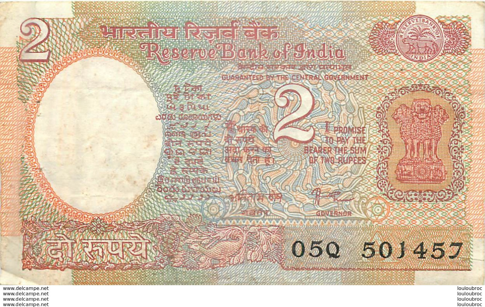 BILLET  INDIA 2  TWO RUPEES - Indien