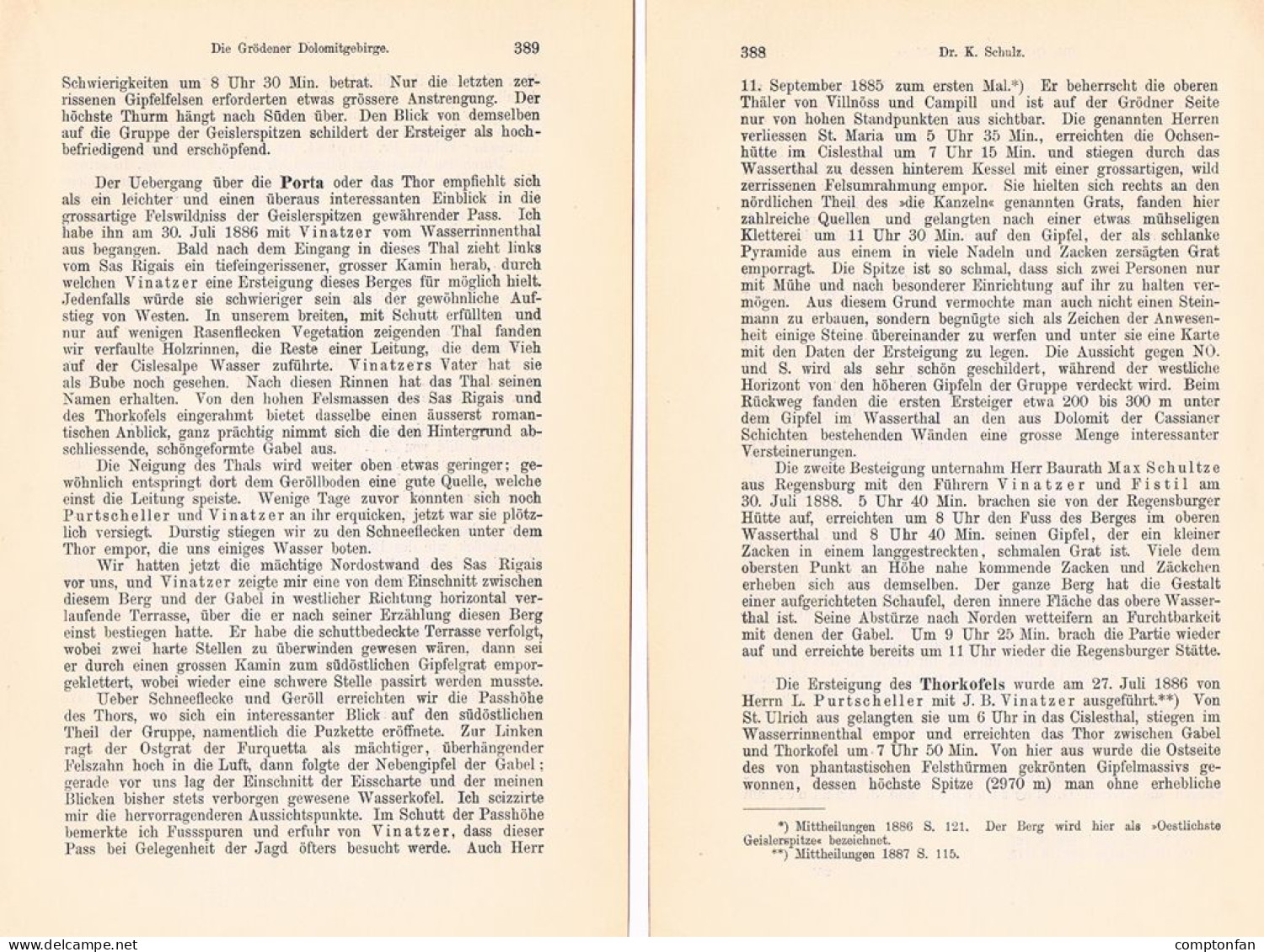 A102 1491 Schulz Gröden Dolomiten Geislergruppe Sellagruppe Artikel 1888 - Autres & Non Classés