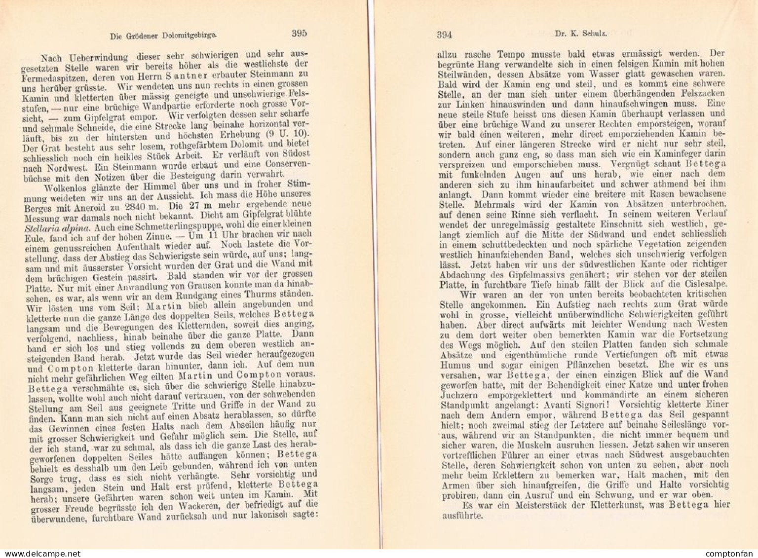 A102 1491 Schulz Gröden Dolomiten Geislergruppe Sellagruppe Artikel 1888 - Sonstige & Ohne Zuordnung