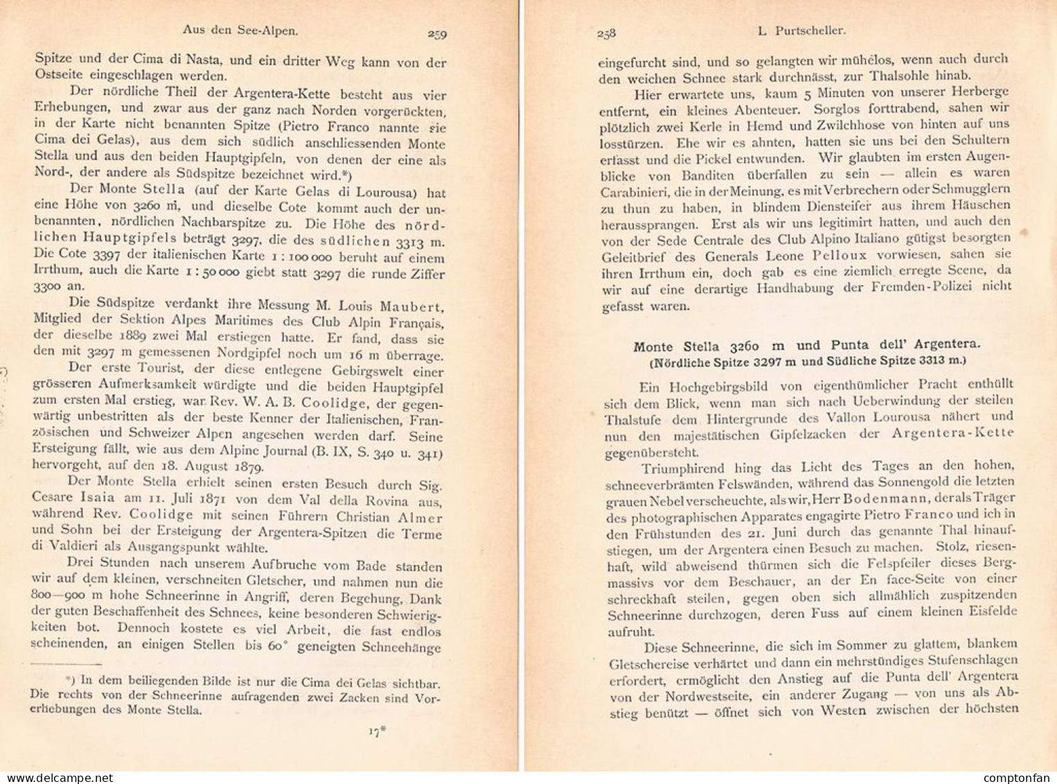A102 1492 Purtscheller Seealpen Alpes Maritimes Westalpen Artikel 1893 - Otros & Sin Clasificación