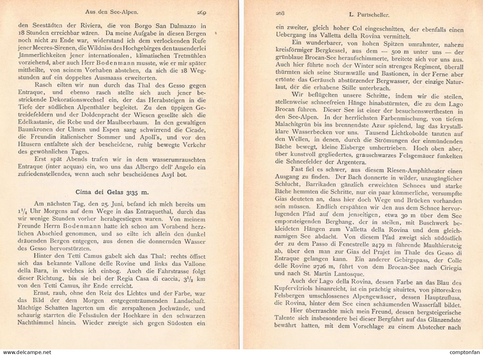 A102 1492 Purtscheller Seealpen Alpes Maritimes Westalpen Artikel 1893 - Andere & Zonder Classificatie