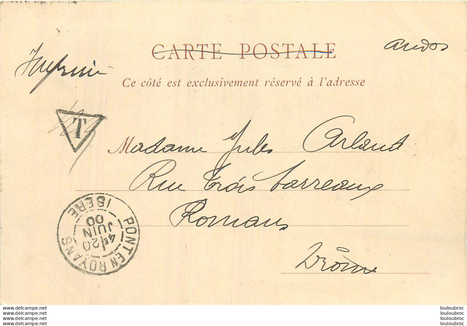 PONT EN ROYANS ROUTE DES GRANDS GOULETS EDIT ND VOYAGEE EN 1901 - Pont-en-Royans