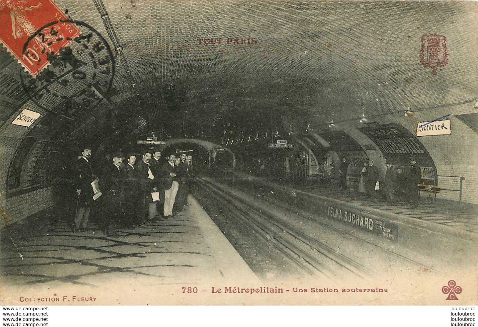 PARIS METRO SERIE TOUT PARIS METROPOLITAIN UNE STATION SOUTERRAINE 1907 - Public Transport (surface)