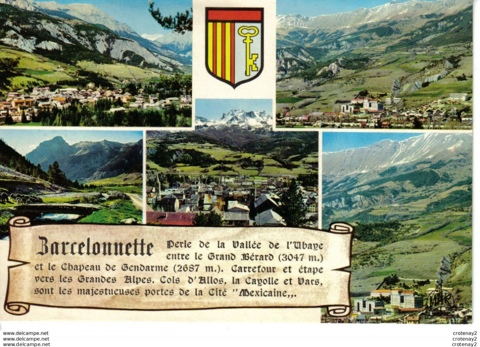 04 BARCELONNETTE Perle De La Vallée De L'Ubaye Multivues Et Blason N°1614 - Barcelonnetta