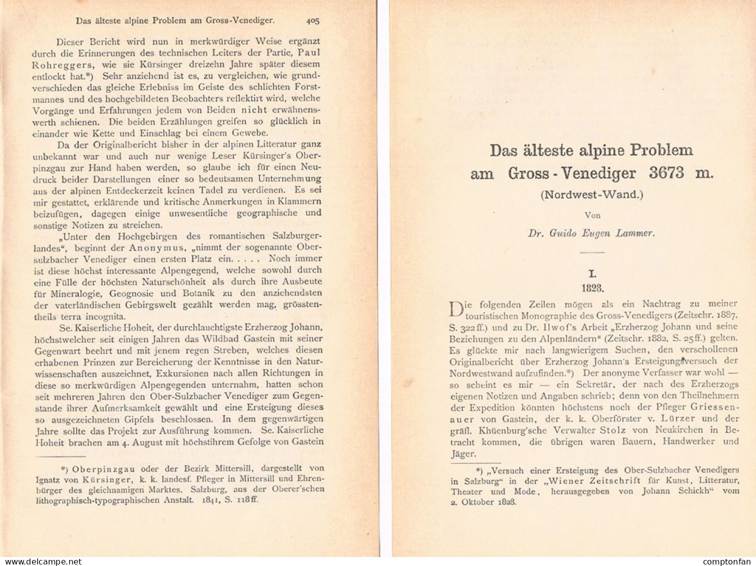 A102 1493 Guido Lammer Venediger Großvenediger Hohen Tauern Artikel 1893 - Otros & Sin Clasificación