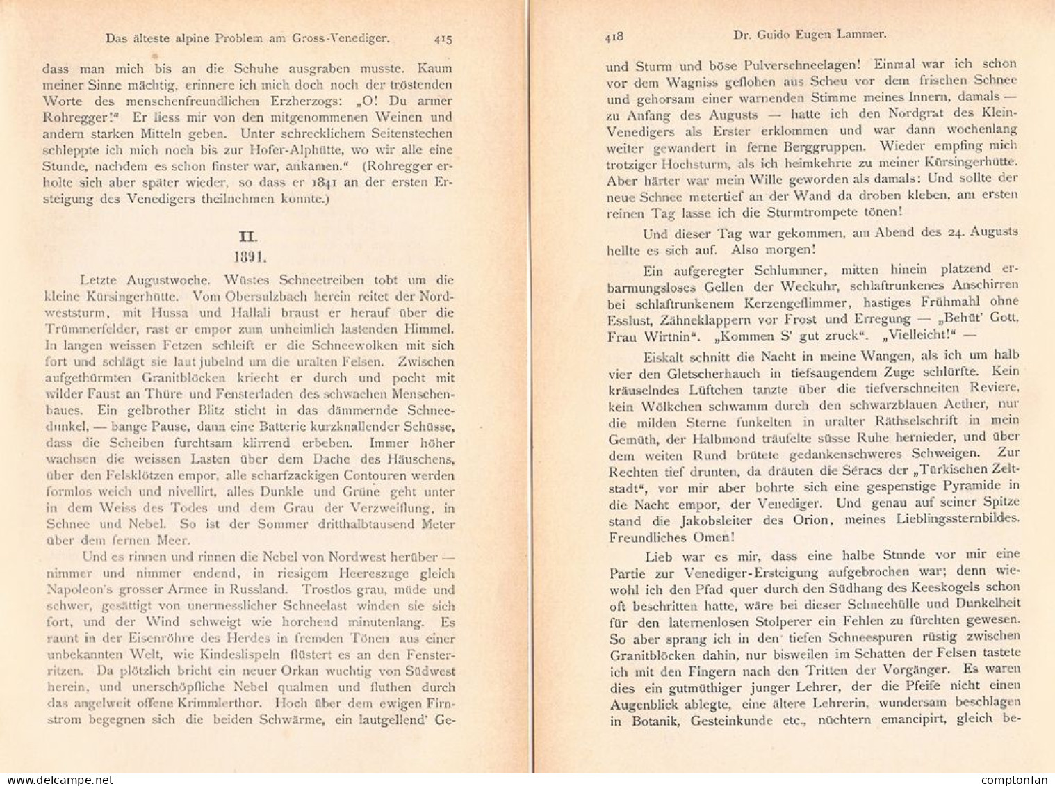 A102 1493 Guido Lammer Venediger Großvenediger Hohen Tauern Artikel 1893 - Andere & Zonder Classificatie