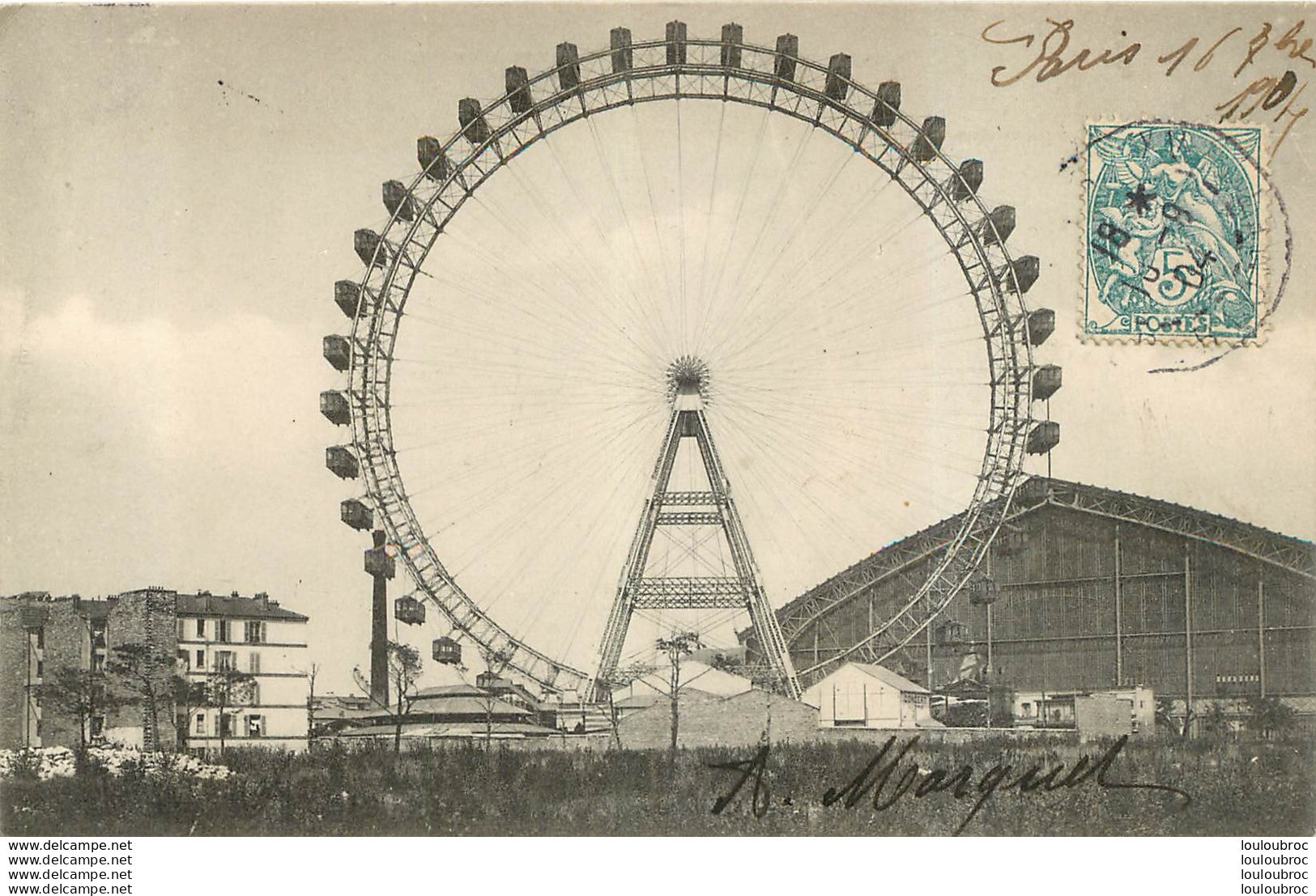 PARIS VII CARTE PHOTO GRANDE ROUE 1904 - Arrondissement: 07