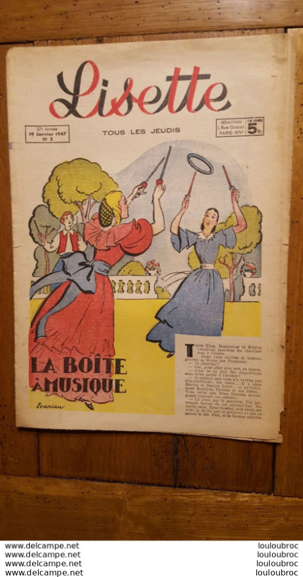 LISETTE 1947 N°3  LA BOITE A MUSIQUE - Lisette