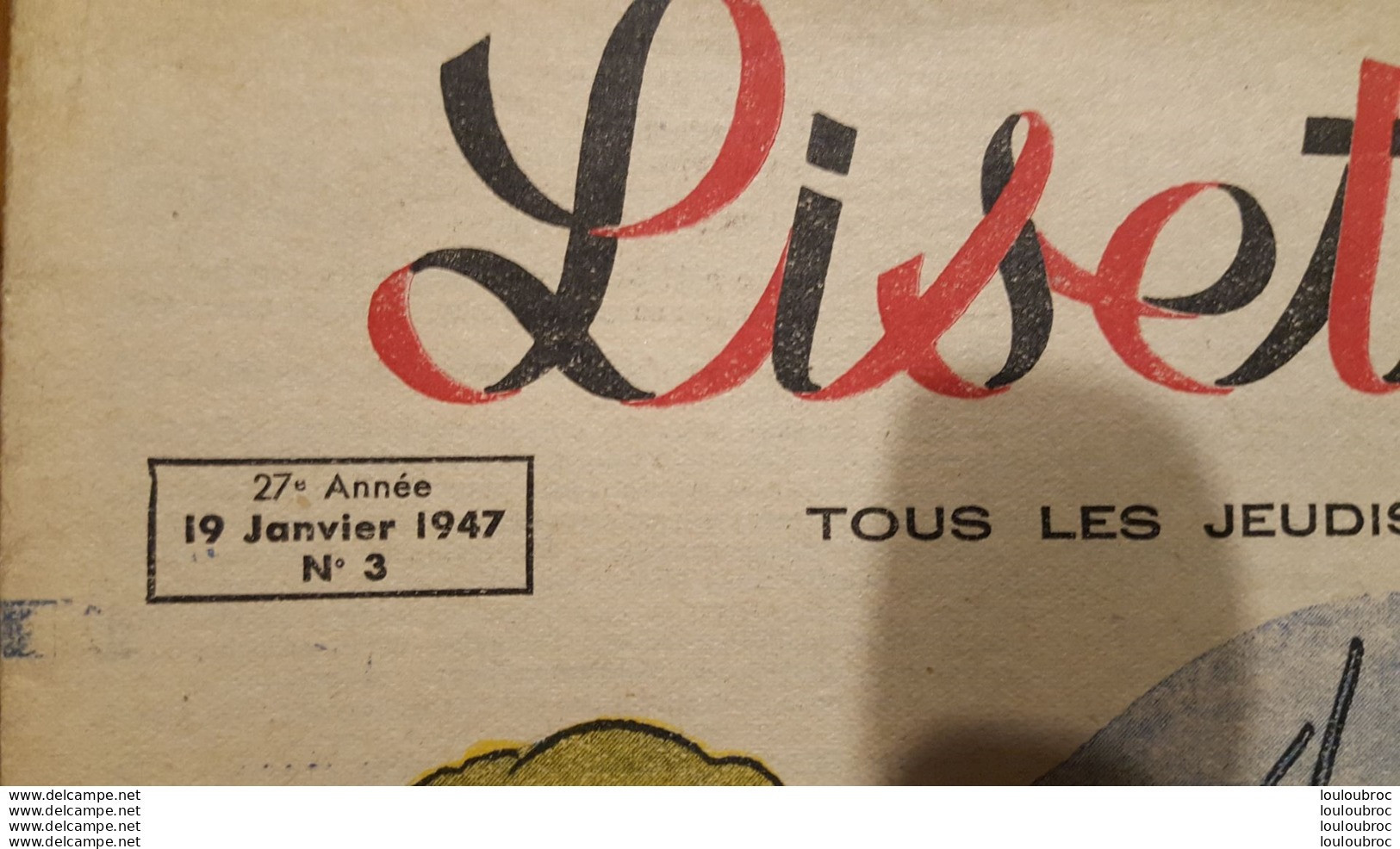 LISETTE 1947 N°3  LA BOITE A MUSIQUE - Lisette