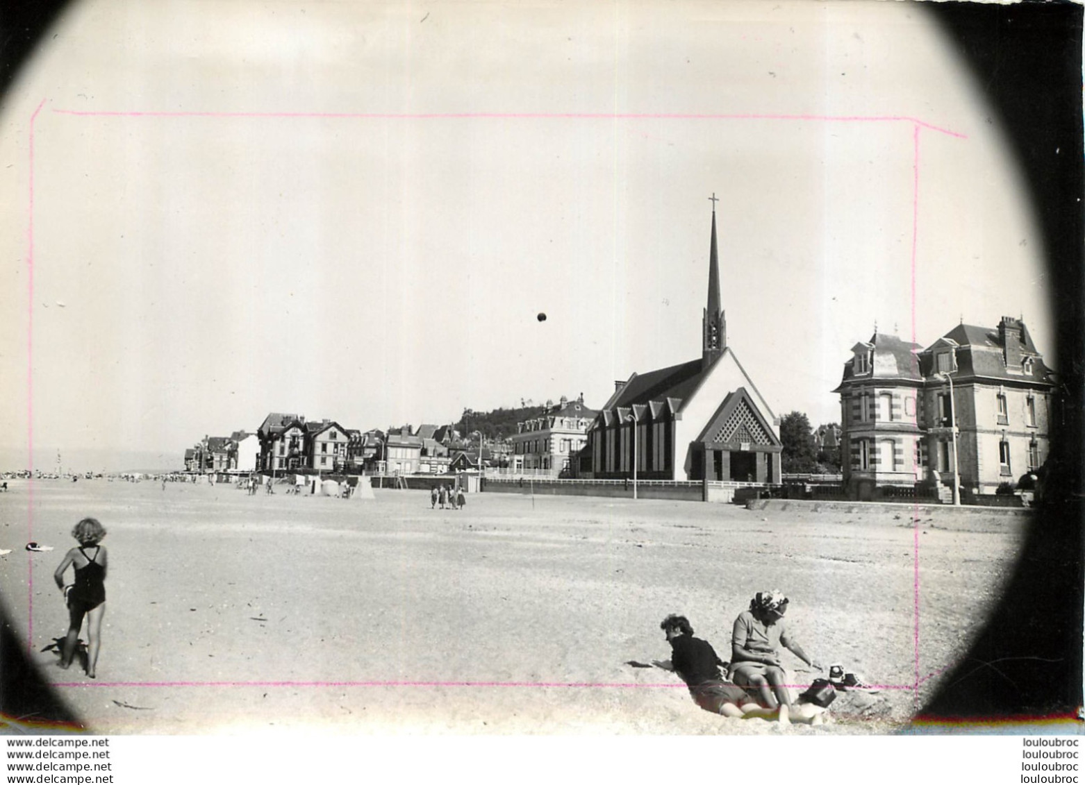 HOULGATE LA PLAGE ET LE TEMPLE EPREUVE PHOTO AYANT SERVIE AU TIRAGE DE LA CARTE POSTALE FORMAT 18 X 12 CM  2 SCANS - Houlgate