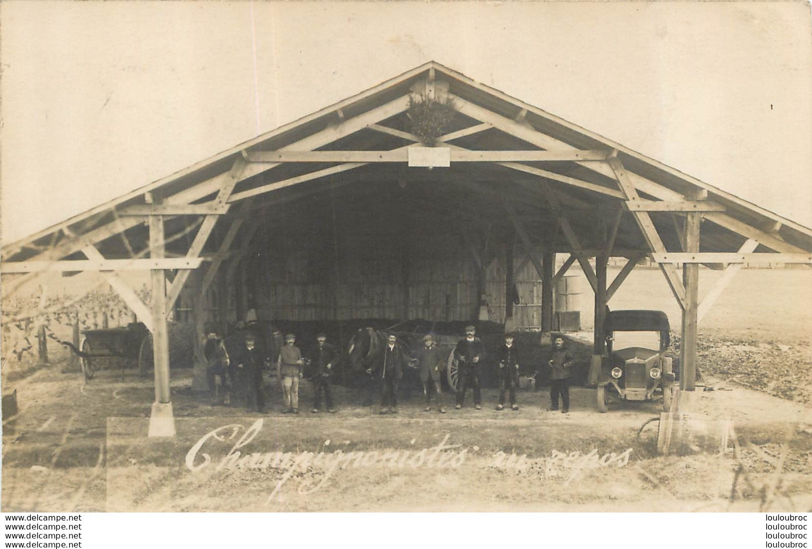 CHAMPIGNONISTES AU REPOS CARTE PHOTO ET VIEILLE AUTOMOBILE - Sonstige & Ohne Zuordnung