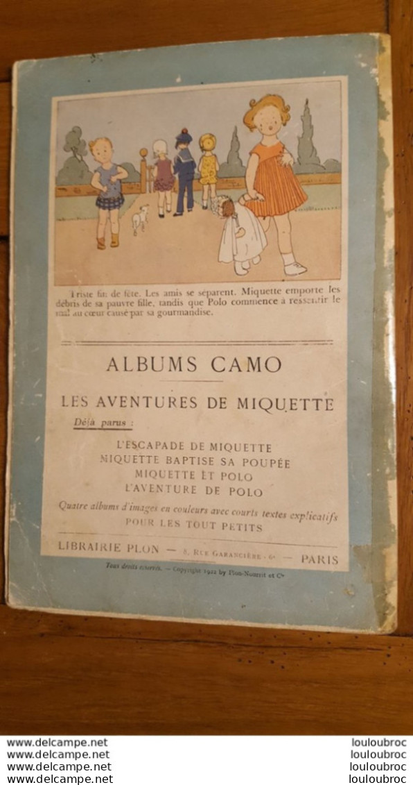 ALBUMS CAMO MIQUETTE BAPTISE SA POUPEE   LIBRAIRIE PLON 1922 - Otros & Sin Clasificación