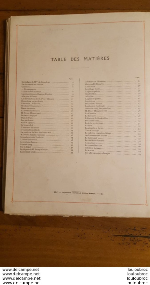 BECASSINE AU PAYS BASQUE EDITION 1925 DE LA SEMAINE DE SUZETTE TEXTE CAUMERY ILLUSTRATIONS J.P. PINCHION 63 PAGES