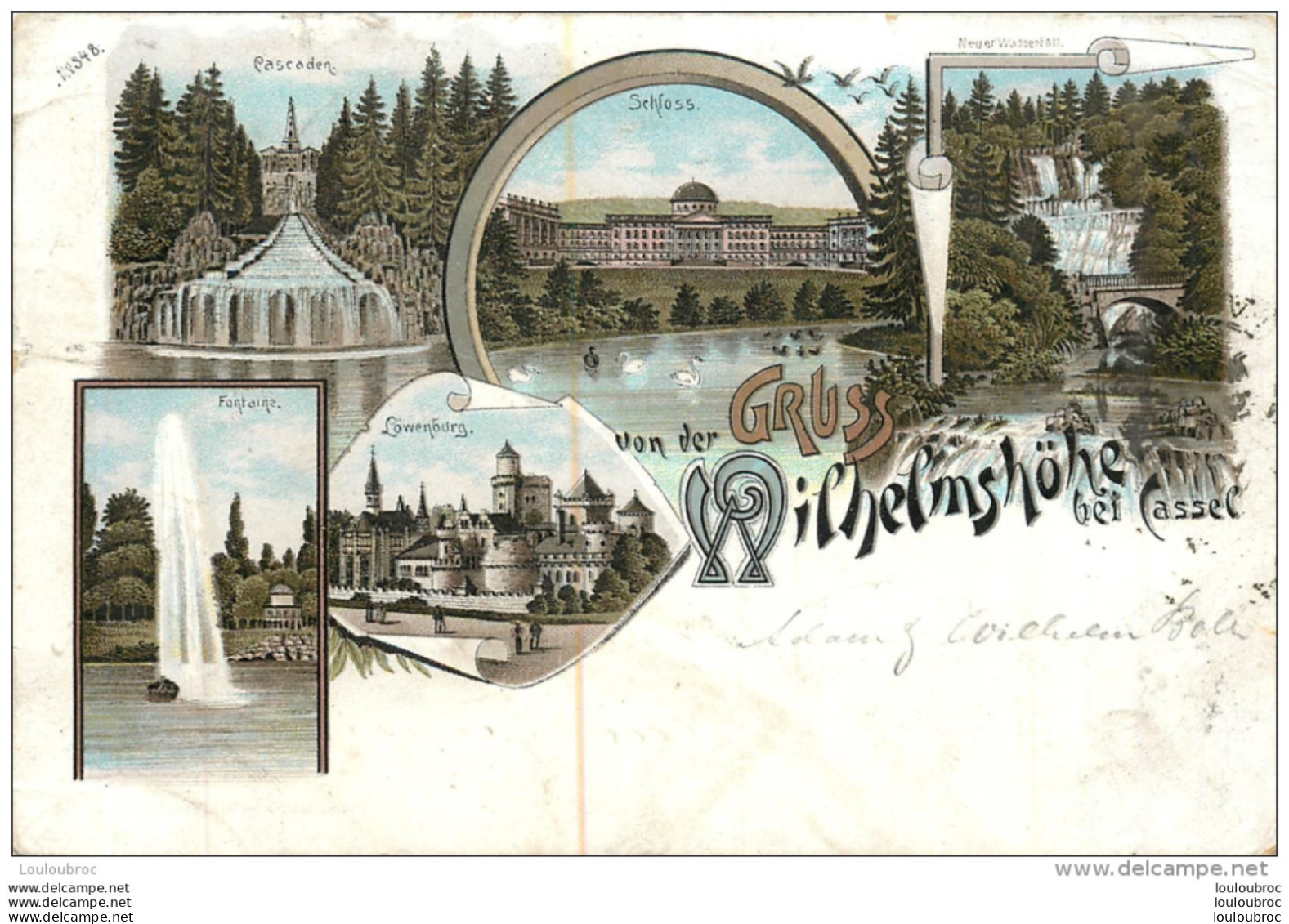 GRUSS VON DER WILHELMSHOHE VOYAGEE EN 1900 VOIR LES DEUX SCANS - Kassel