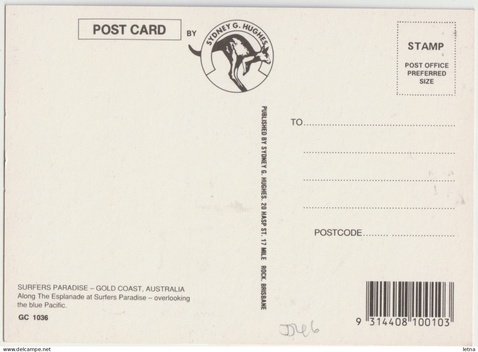 Australia QUEENSLAND QLD Esplanade SURFERS PARADISE GOLD COAST Hughes GC1036 Postcard C1980s - Gold Coast
