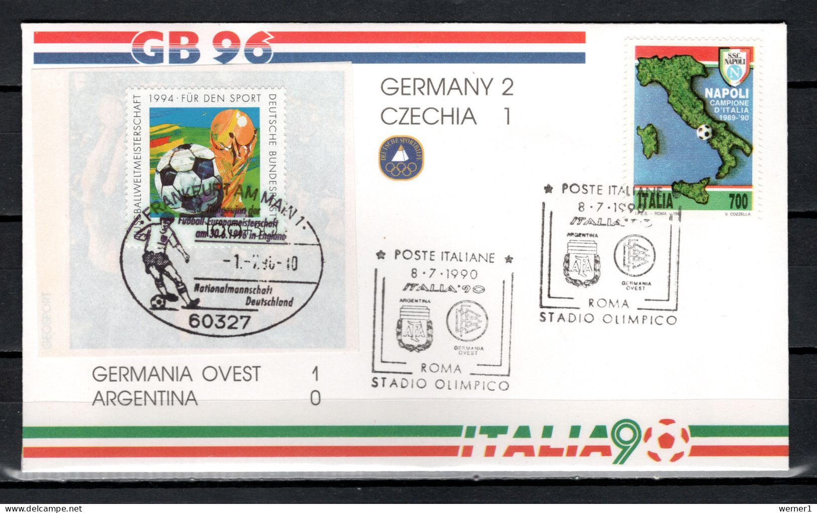 Italy / Germany 1990/1996 Football Soccer European Championship Com. Cover, Final Match - Eurocopa (UEFA)