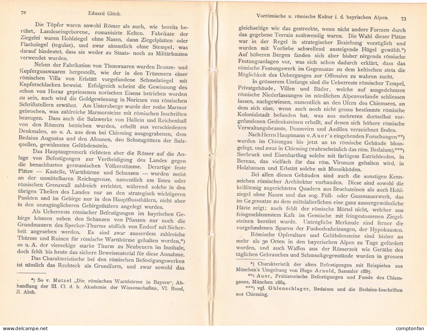 A102 1495 Eduard Glück Bayerische Alpen Römische Kultur Artikel 1893 - Altri & Non Classificati