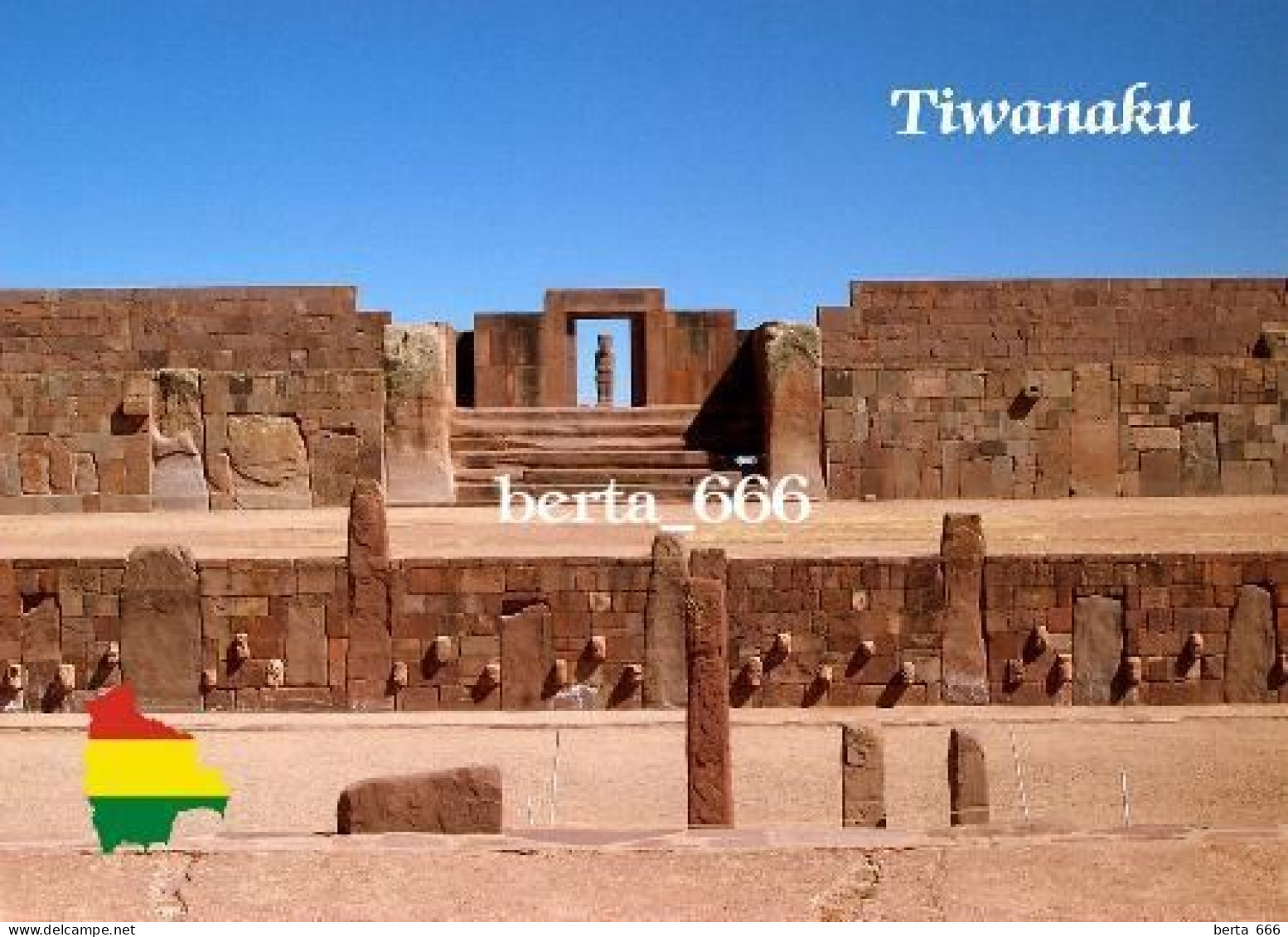 Bolivia Tiwanaku Archaeological Site UNESCO New Postcard - Bolivia