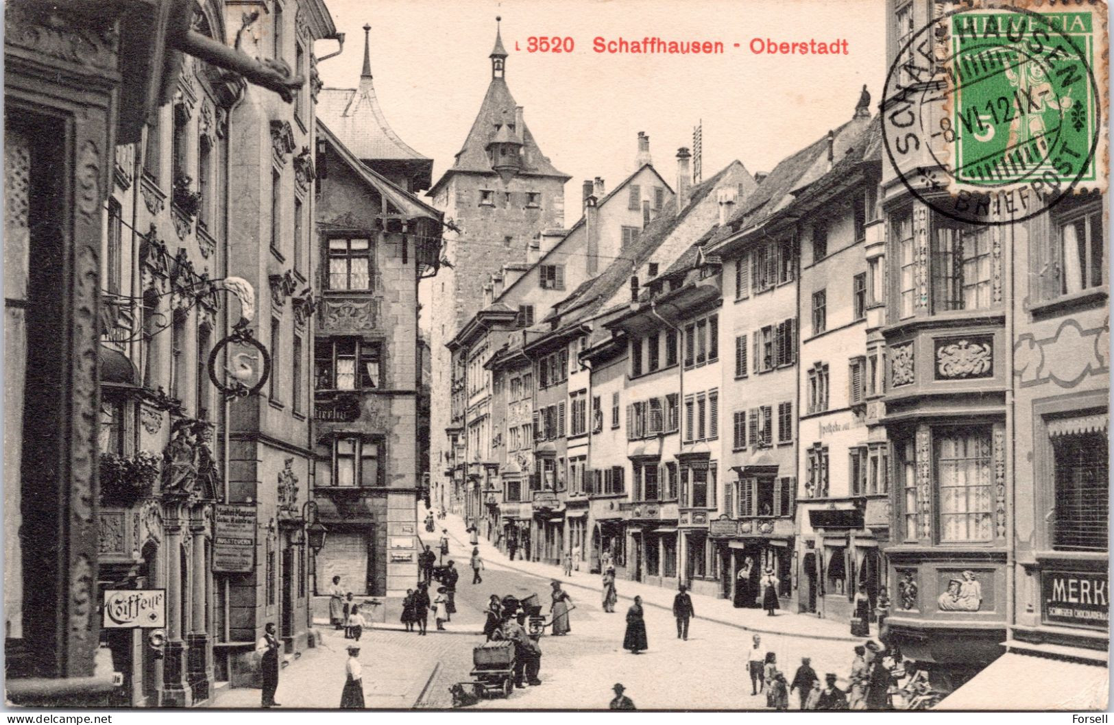 Schaffhausen , Oberstadt (Gelaufen 1912, Nach Algerien) - Schaffhouse