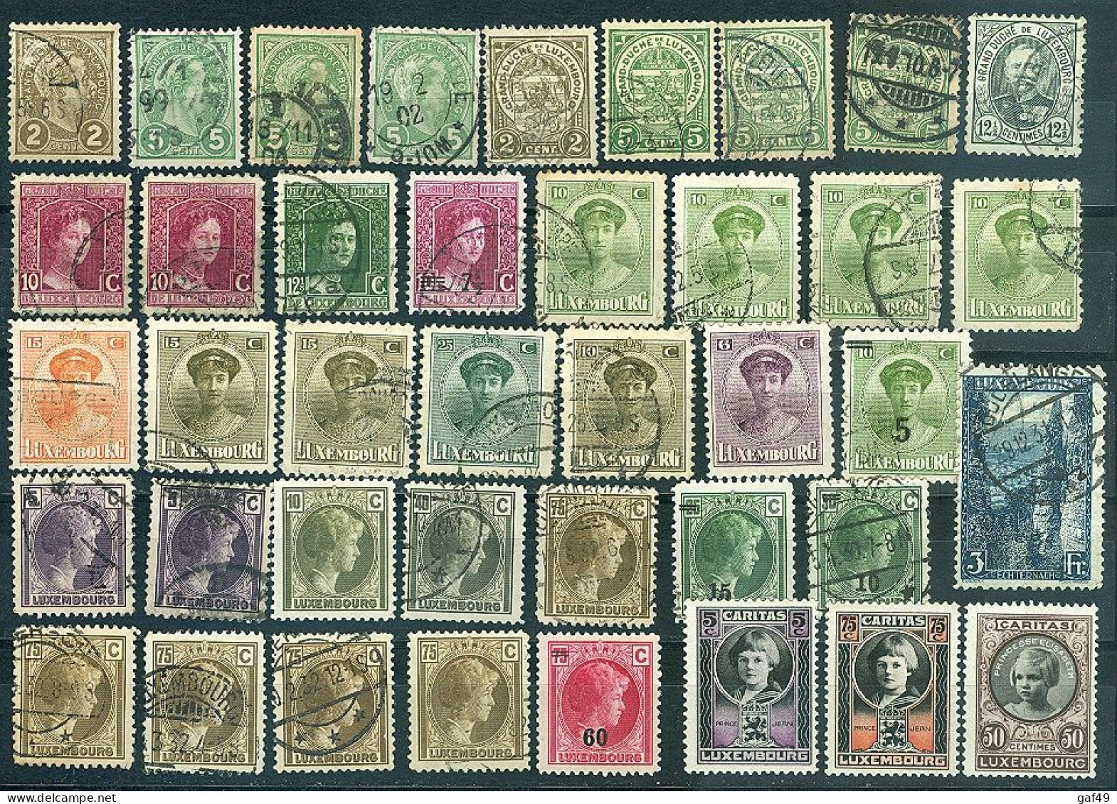 Luxembourg Collection Oblitérés (quelques Neufs) Entre N° 70 & 1299 Y&T à Voir (12 Scans) Cote +120 €; (~290 Timbres) - Sammlungen