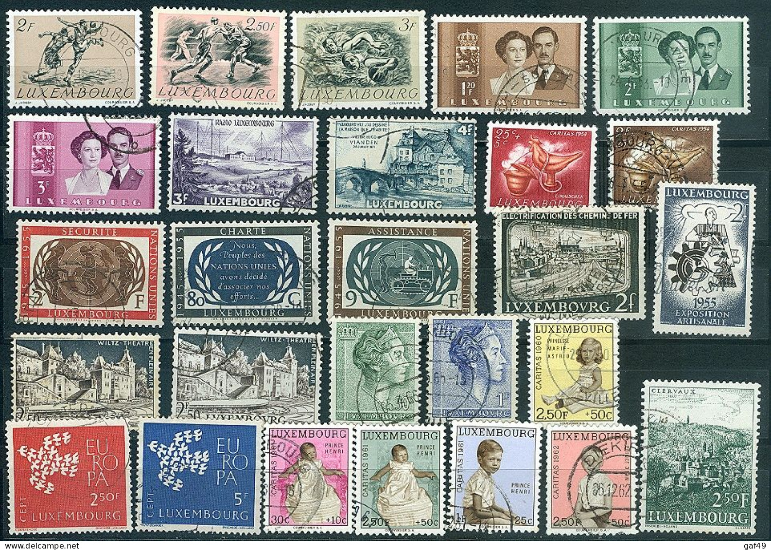 Luxembourg Collection Oblitérés (quelques Neufs) Entre N° 70 & 1299 Y&T à Voir (12 Scans) Cote +120 €; (~290 Timbres) - Collections