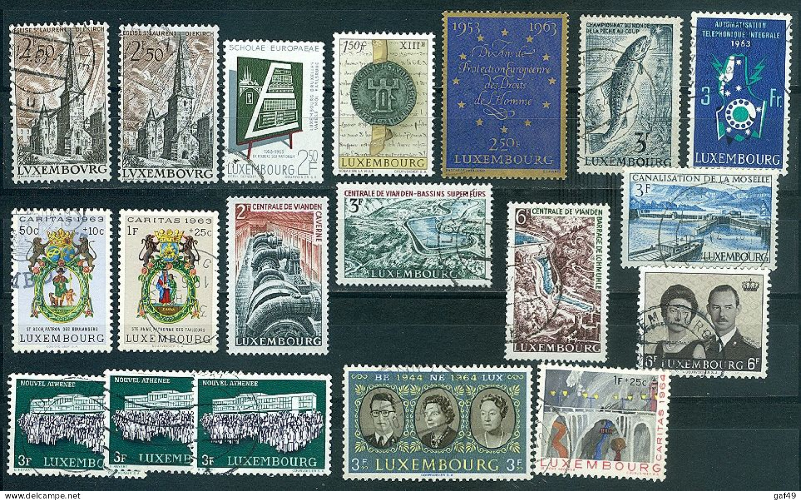 Luxembourg Collection Oblitérés (quelques Neufs) Entre N° 70 & 1299 Y&T à Voir (12 Scans) Cote +120 €; (~290 Timbres) - Collections