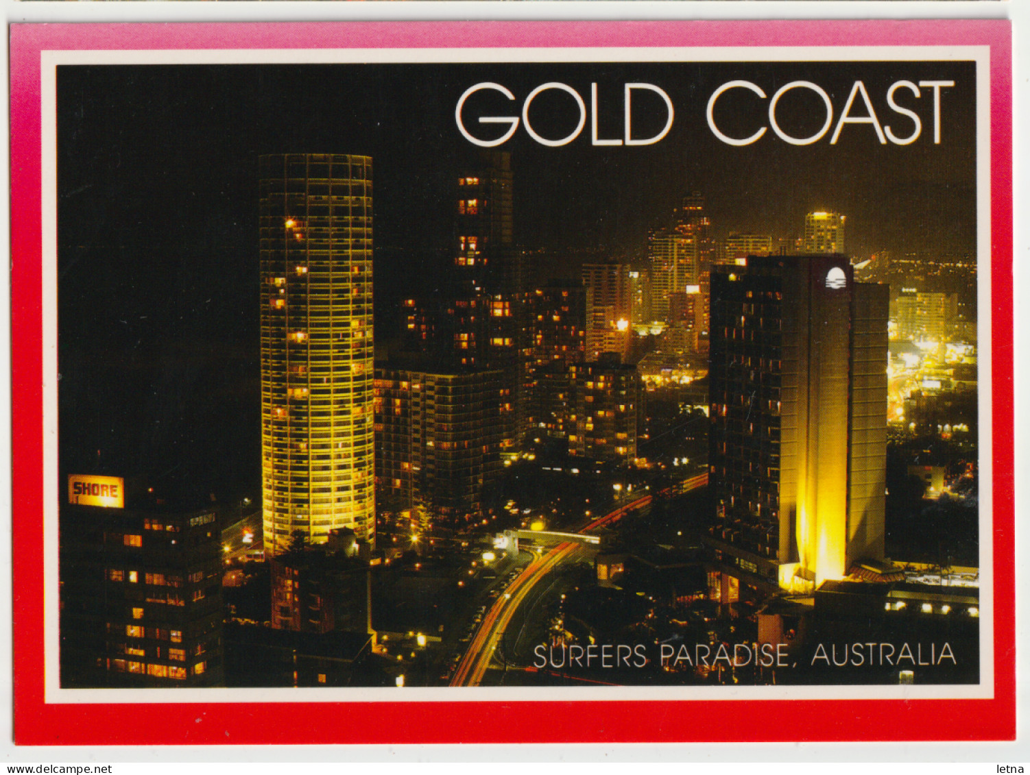 Australia QUEENSLAND QLD Night View SURFERS PARADISE GOLD COAST Hughes GC1039 Postcard C1980s - Gold Coast