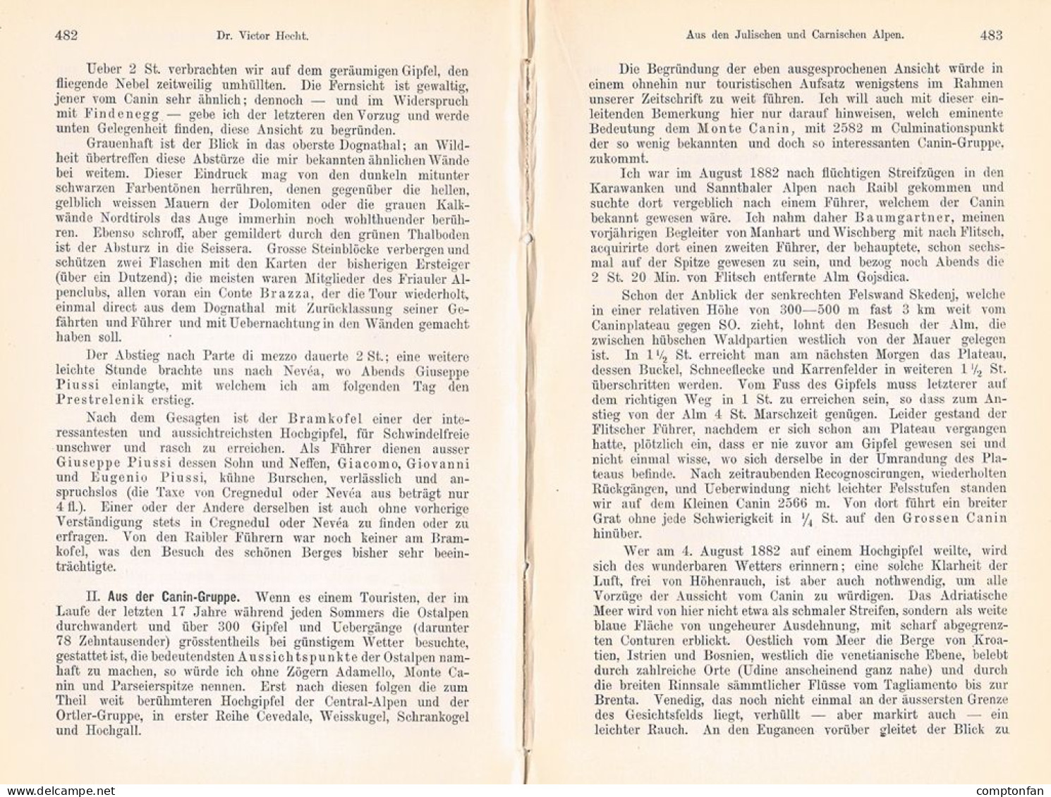 A102 1497 Victor Hecht Julische Alpen Karnische Alpen Artikel 1883 - Otros & Sin Clasificación